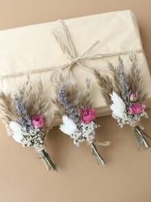 12pcs Boho Dried Flower Bouquet Mini Wedding Handmade Dry Flowers Decor For Vase Crafts DIY Photo Boutonniere For Men Floral Plant Flower For Bridesmaid Gift Birthday Decor (Colorful)