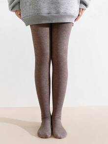 1pc Children's Brushed Thick Tights, Warm & Cozy Leggings For Girls, Suitable For Daily Wear And School Uniform, Autumn/Winter