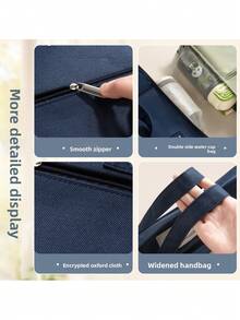 1pc Hook And Loop Flap Handbag, Large Capacity Multi-Layer Thickened A4 File Folder Bag For Students, Suitable For School, Tutoring, Classroom Gifts, Back To School Season - Single Piece - View 3