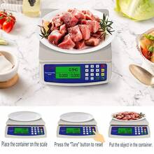 Digital Kitchen Scales 30kg With LCD Display Electronic Price Computing Commercial Scale Food Scales Kitchen (Capacity : 30kg-1g) - White - View 4