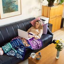 Humorous Lover Throw Blanket - Cozy Flannel, All-Season, Washable - Women Moms - Colorful Quotes & Illustrations, Blanket280gsm Room Decor Home Essentials Decor Bedroom