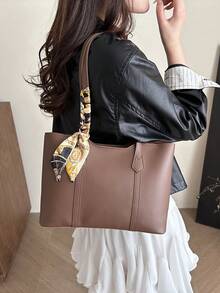 新款奢华高端图案多功能女士单肩包/手提包 - 咖啡 - 查看 4