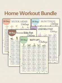 30-Day Home Workout Challenge Poster Set | 10 Workouts For Arms, Thighs, Butt, Belly Fat, And Side Fat, Unframed 8x10 Inches - 10 mặt hàng - Xem 6