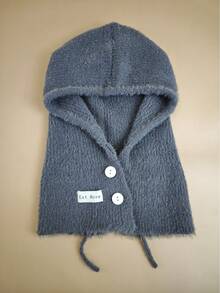 1 件男士秋冬拉法帽，时尚针织帽，带护耳功能，多功能无遮阳帽