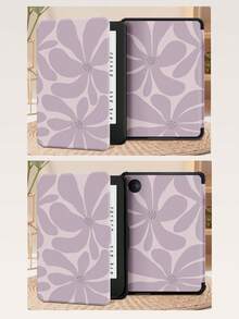 Funda protectora para tableta con patrón de flores de bloque de color, compatible con iPad 9.7/10.2/10.5/10.9/12.9/Pro 11, 10th Gen, compatible con Samsung Galaxy Tab S6 Lite 10.4 pulgadas, compatible con Kindle Paperwhite 12th Gen 2024, Kindle (11th Generation) 2022 Release, Kobo Clara Colour, protección anti-caída suave, soporte inteligente/activación/suspensión automática