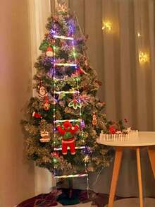 1pc Christmas Santa Claus LED Stair Light - 3 Meters Long 12-Level Multi-Color Stair Decor, Multicolor Lighting, USB Powered, 8 Flashing Modes, Durable Plastic Indoor/Outdoor Holiday Party Decor, No Battery Needed, Suitable For Home, Garden, Window And Party