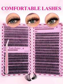 640 racimos de pestañas independientes, capacidad grande de 8-16mm para DIY de racimos de pestañas que se pueden reutilizar como pestañas postizas falsas segmentadas individuales, adecuado para principiantes para usar en casa o en movimiento, adecuado para la vida diaria, bodas, fiestas, festivales de música y el Día de la Madre