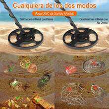 Detector de Metales Impermeable con Auriculares 2 Modos Buscador de Oro para Pantanos de Hierba Detector de metales profesional de alta precisión para adultos con bobina de 8 pulgadas - Sensibilidad ajustable y control de discriminación, alimentado por batería, ideal para la búsqueda de oro, monedas y tesoros - 14+ (pilas incluidas) - Negro - Ver 5