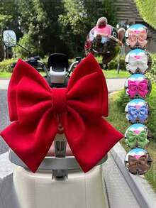 1pc Bow Decor For Motorcycle Helmet, Car Tail, Ski Helmet, Electric Bike Helmet, Motorcycle, Electric Bike, Bicycle Accessories, Cycling Gear, Skiing Accessories, Riding Decoration, Skiing Decoration, Christmas Helmet Decor, Halloween Helmet Decor, Day Of The Dead Helmet Decor