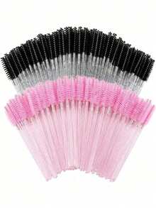 50/100 件一次性黑色睫毛刷睫毛膏棒睫毛眉毛刷迷你化妆刷 - 黑色 - 查看 2