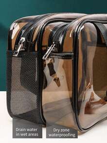 1 túi đựng đồ trang điểm, túi mỹ phẩm du lịch, túi đựng cọ trang điểm, túi đựng đồ vệ sinh cá nhân, túi đựng đồ trang điểm bằng PVC trong suốt, túi đựng đồ vệ sinh cá nhân cầm tay, túi đựng mỹ phẩm, túi đi biển, vật dụng cần thiết khi đi du lịch. - Nhiều màu - Xem 8