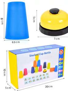 Children's Educational Stacking Cups, Desktop Stacking Cup Set, Toy To Improve Children's Concentration, Desktop Competition Speed Game. (Some Accessory Colors Are Random) - 彩色 - 查看 7