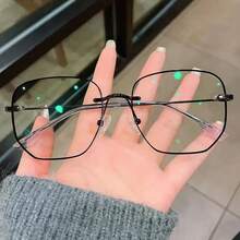 Sleek Black Thin Metal Geometric Eyewear, 2026 Must-Have Modern Statement Piece For Edgy Women & Teens, Perfect For Summer Beach Days, Graduation Photoshoots, Vacation Trips, Camping Getaways, Casual Streetwear, Year-Round Festive Occasions, And Everyday Stylish Looks - 黑色 - 查看 11