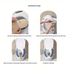 1 Pair Toilet Seat Covers With Hexagon Pattern - Soft Cushioned Non-Slip Bathroom Pads, Washable All-Season Comfort For Home Toilet Seat Protection, Hygiene Enhancement, Playful Design, Secure Fit For Elderly, Kids, Adults, Waterproof, Durable, Modern, Decorative, Spill-Proof, Easy To Clean, Non-Adhesive Grips, Toilet Seat Liner, Bath Mat