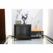 Stylish Wooden Dog Crate – Indoor 3-In-1 Bench With Shoe Rack & Lockable Door - pipe - View 6