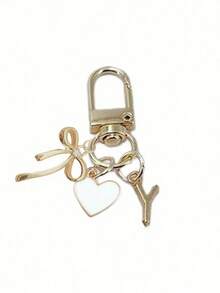 个性化心形吊坠,配有3D蝴蝶结、A-Z字母和礼品留言,心形钥匙扣,定制包包吊坠,包包挂钩,独特手机配件吊坠,包包装饰,简约蝴蝶结镶嵌钻石设计,适合女士钱包和手机配件,包包链吊坠 - 彩色 - 查看 25