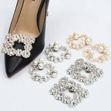 Square Rhinestone Shoe Clips Elegant Shoe Accessories Sparkly Shoe Clips For Women