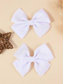 2pcs Kids/Teens Plain Butterfly Hair Clips, Suitable For Everyday Use
