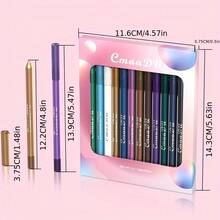 CMAADU 12pcs Waterproof Eyeliner Pencil Set A Combination Of Multiple Colors Creates The Perfect Eye Makeup Shimmering Multi-Color Eyeshadow & Highlighter Kit For Beginners - CEC - Xem 5