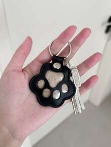 1pc Commemorative Leather Pet Hair Keepsake Bag - Multipurpose Portable Keychain, Suitable For Cats And Dogs, Pet Memorial Hair Storage Box