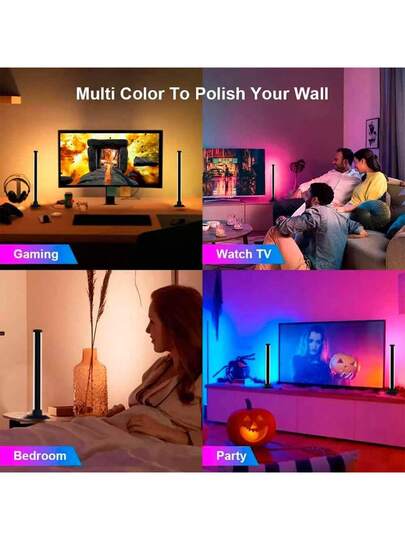 NBBUFF RGB+IC Verlichting Bar, Slimme LED Night Home 200+ Scene Modes 16 Million s, Three Control Modes, Dynamic Music Sync Mode, Lamps Bedroom PC TV Backlight, view 9