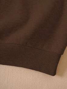 American Street Style Oversize Hoodie Heavy Fleece Autumn Winter Warm Couple Wear Unisex Hoodie Chest Letter Print  Loose Youth Casual Sweatshirt  Loose American Retro Sports Casual Street Hip Hop Printed Hoodie Drawstring Hoodie Pocket Design Couple Set Unisex - 棕色 - 查看 3