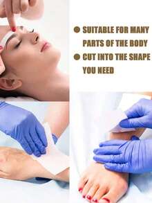 50/100片一次性脱毛蜡纸 - 面部、眉毛、腿部、身体和比基尼部位无痛脱毛！（学校适用） - 白色 - 查看 7