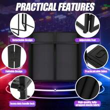 DJ Table Stand Portable Booth, Foldable DJ Stand Booth, Heavy-Duty Adjustable Height DJ Facade Booth, Easy To Assemble, Stylish, Convenient To Store And Transpor - Black - View 6