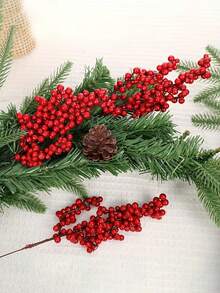 5/10/20/30 piezas de bayas rojas artificiales para decoraciones de árbol de Navidad, decoración de caja de regalo, corona hecha a mano DIY, para decoración del hogar, decoración de corona, decoración de habitación, centro de mesa, decoración de fiesta y festival