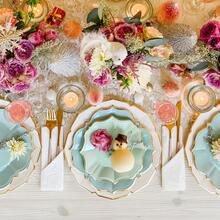 60 Stücke gefrorene geschnittene Pappteller, Einweg-Winterparty-Teller beinhalten 7" grüne Dessert-Teller, 9" blaue Lunch-Teller und 10" weiße Dinner-Teller für Weihnachts-Winterwunderland-Party-Zubehör Tischdekoration, für 20 Personen