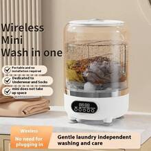 USB Rechargeable Portable Mini Washing Machine, No Plug-In/No Assembly Required, Suitable For Business Travel/RV/Home, Automatic Wash & Spin Dry, Clean Underwear & Socks, Essential For Outdoor Camping