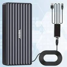 Antena de TV de largo alcance, modelo 2025, antena HD interior para televisores inteligentes y antiguos, compatible con 8K 4K 1080p, amplificador de señal con cable coaxial de 10.0 metros, alimentado por USB, voltaje de funcionamiento de 5V, sin batería requerida, solo receptor de señal de radio