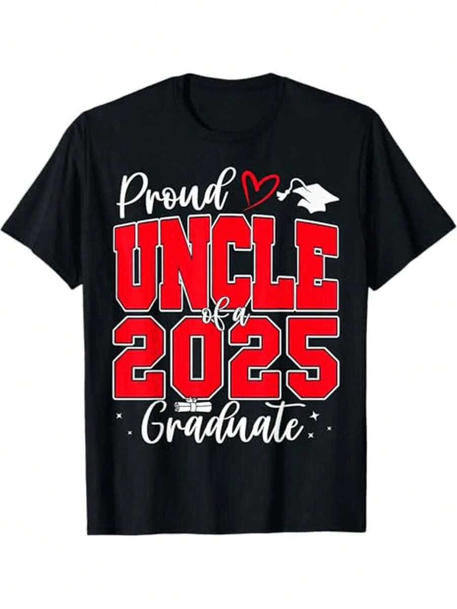 Proud Uncle Graduation T-Shirt From The Class Of 2025 - 黑色 - 查看 1