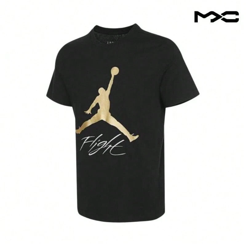 Jumpman Flight Logo Design Comfortable Simple Soft Short Sleeve T-Shirt Black Tops Men