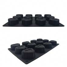 1pc Cylinder/Heart Shaped Silicone Mold, Suitable For Cake Decoration, Mousse, Jelly, Chocolate, Heat-Resistant For Home Baking. Ideal For Daily Homemade Desserts To Satisfy Family's Taste, Party Gatherings To Make Delicate Sweets For Convenient Serving And Festive Atmosphere - Black - View 10