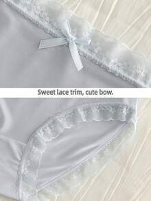 7pcs/Pack Assorted Lace Trim Silky Seamless Panties, Elegant & Comfortable Daily Underwear For Teen Girl