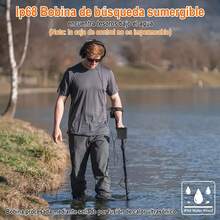 Detector de Metales Impermeable con Auriculares 2 Modos Buscador de Oro para Pantanos de Hierba Detector de metales profesional de alta precisión para adultos con bobina de 8 pulgadas - Sensibilidad ajustable y control de discriminación, alimentado por batería, ideal para la búsqueda de oro, monedas y tesoros - 14+ (pilas incluidas) - Negro - Ver 4