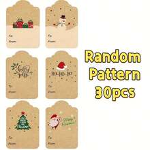 20 Stück/30 Stück/50 Stück Weihnachtsanhänger, Weihnachtsmann Aufkleber - selbstklebende Feiertags-Geschenkdekoration Etiketten für Weihnachtsgeschenke, Weihnachtsdekoration, Weihnachtspyjamas, Weihnachtsgeschenke, Weihnachtsdekoration - Verschiedenfarbig - Übersicht 6