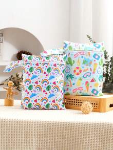 2pcs Mini Wet & Dry Bag, 18*25cm Waterproof Yoga Gym Bag, Can Hold Swimwear And Wet Clothes - Multicolor - View 12