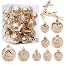 40pcs Assorted Size & Color Shatterproof Champagne Christmas Balls, Christmas Ornaments, Christmas Tree Hanging Decorations, Christmas Gifts Home Decor Christmas Decorations Room Decor Winter Christmas Decorations Home Christmas Gifts Christmas Decor - Champagne - View 8