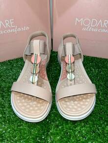 Modare Ultraconforto Women's Sandals In Napa Elastic Ref: 7174.109 Beach - 奶油 - 查看 3