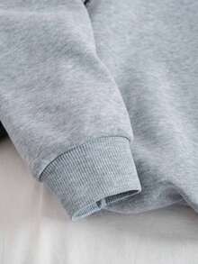 Casual Women's Grey Polyester Long Sleeve Round Neck Pullover Sweatshirt With Los Angeles Graphic Print Regular Fit - 灰粉 - 查看 6