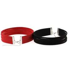 Dây chuyền choker nhung 1/2/5/10 lớp, Dây chuyền nhung nữ, Dây chuyền nhung phong cách Punk, Dây chuyền choker phong cách Gothic tối giản, Dây chuyền nữ, Dây chuyền xương đòn, Trang trí tiệc, Thích hợp cho đeo hàng ngày, dự tiệc, cosplay - Nhiều màu - Xem 3