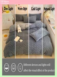 Set de lenjerie de pat 3 piese - 1 husă de pilotă și 2 fețe de pernă, textil moale și confortabil pentru casă, culori multiple, decor simplu și la modă pentru dormitor, cămin, lavabil la mașină, fără umplutură - set de huse de pilotă din blană artificială/fleece, dimensiune Twin/Full/King/Queen, pentru acasă