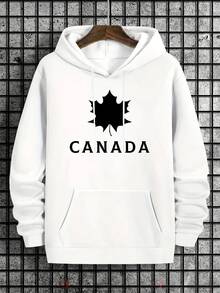 Sudadera con capucha estilizada y creativa con letras CHNADA para hombres y mujeres 5TVJ - Blanco - Ver 1