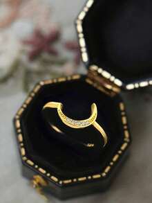 1枚梨形立方氧化锆华丽戒指女士珠宝S925纯银镀白金精美首饰日常佩戴礼品