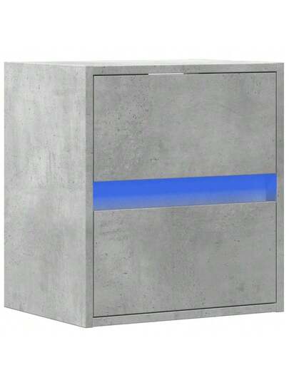 VidaXL TV Wand Unit LED Lighting 41x31x45 Cm Concrete Grijs view 3