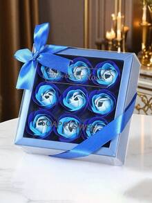 1 pieza Jabón de baño con forma de pétalo de rosa con aroma a rosa, jabón de baño con aceite esencial de rosa suave, caja de regalo para el Día de San Valentín, regalos de boda, regalos para despedida de soltera, flores secas