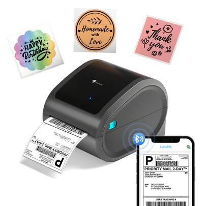 Phomemo D520BT Bluetooth-Thermodrucker für Etiketten, 4X6 kabelloser Drucker für Versandetiketten für kleine Unternehmen, Etikettendrucker für Versandpakete, kompatibel mit Android, iOS und PC