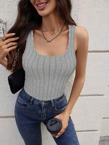 3 Stücke Damen Camisole Set mit quadratischem Ausschnitt und Passform